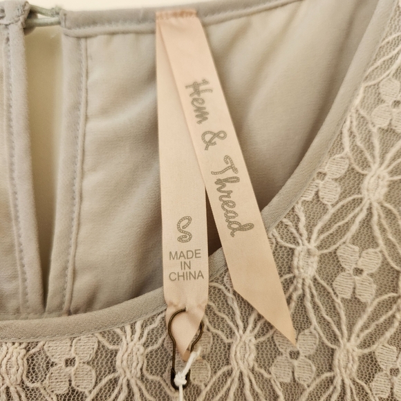 Lace Dress Sleeveless Gray Boho Cottagecore Prairie Pretty Summer Lagenlook - Picture 9 of 13